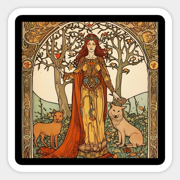 Freyja Norse mythology Sticker by ComicsFactory